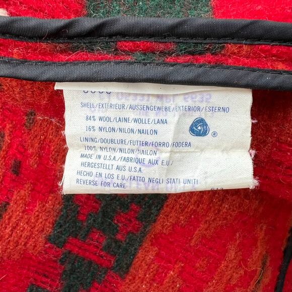 Vintage Woolrich Aztec Southwestern Hooded Wool Chore Coat M Pattern Print Red - Picture 3 of 15